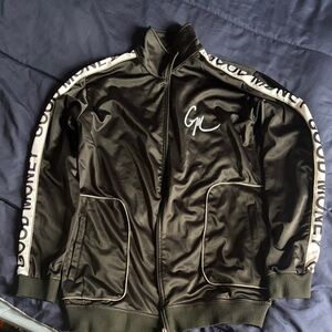 Stylish Black Track Jacket with Logo